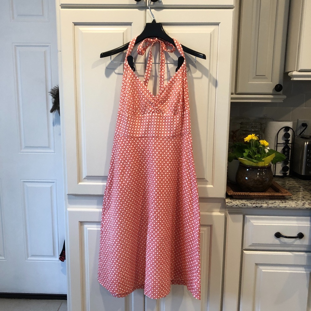 JCrew Tangerine Halter Dress size 4 fully lined